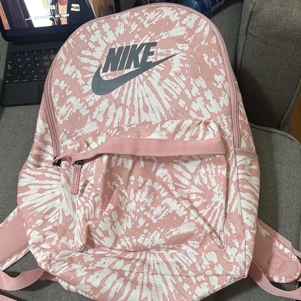 Nike Pink and White Tie-Dye Backpack